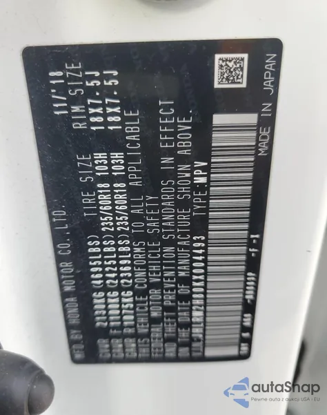 2019 Honda Cr-V Exl из США, поврежденный, VIN JHLRW2H80KX004493